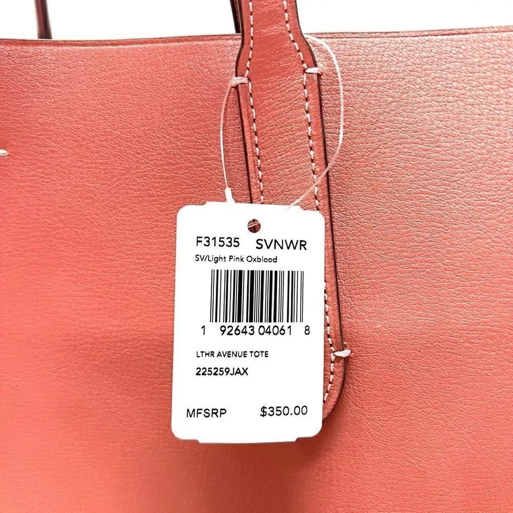 🔥🎁NWT! Coach AVENUE Tote Handbag Leather Large Msrp:$350.00